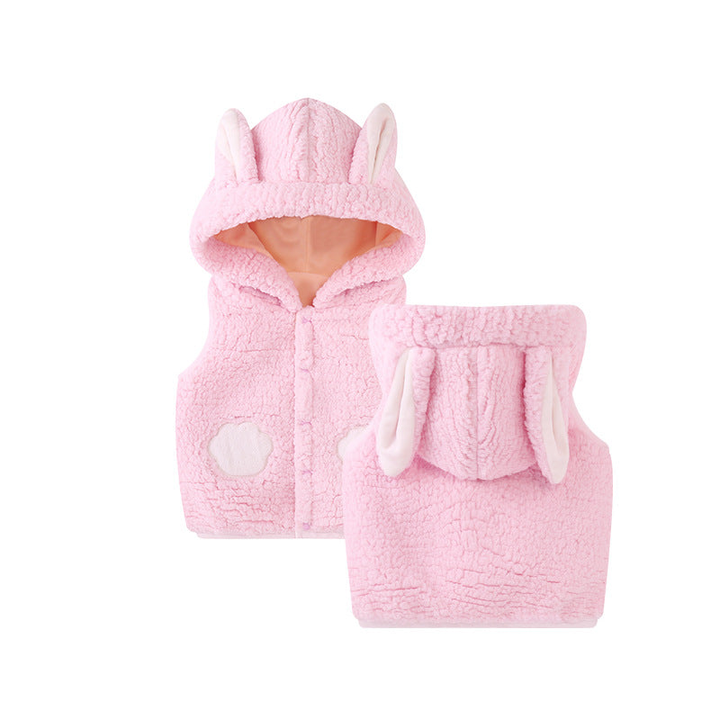 Cozy Cartoon Hooded Vest for Kids