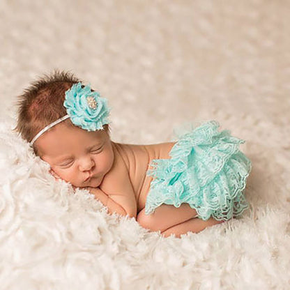 Lace-Trimmed Cotton Shorts for Babies