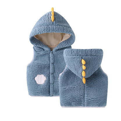Cozy Cartoon Hooded Vest for Kids