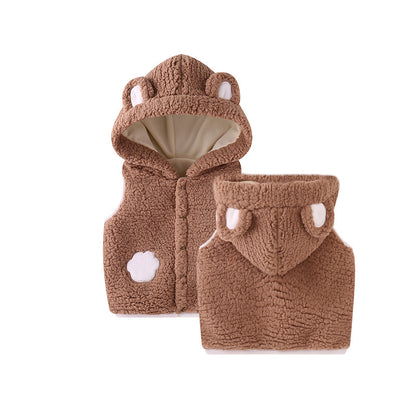 Cozy Cartoon Hooded Vest for Kids