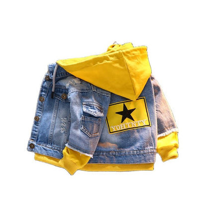 Kids' Hooded Denim Fusion Jacket