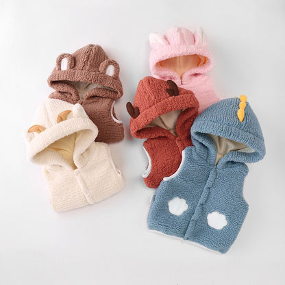 Cozy Cartoon Hooded Vest for Kids