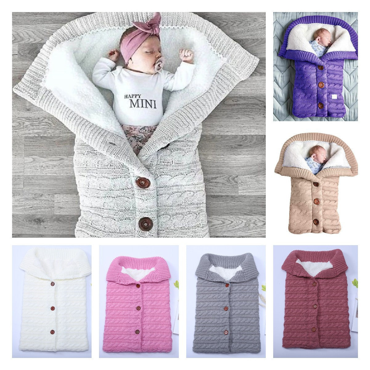 Cozy Knit Baby Stroller Cocoon for Winter