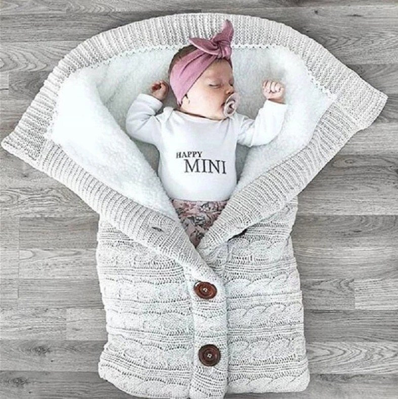 Cozy Knit Baby Stroller Cocoon for Winter