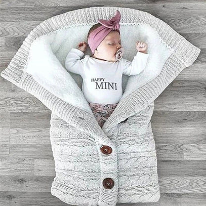 Cozy Knit Baby Stroller Cocoon for Winter