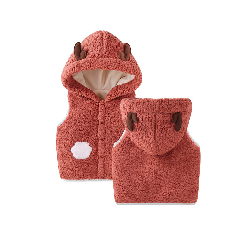Cozy Cartoon Hooded Vest for Kids