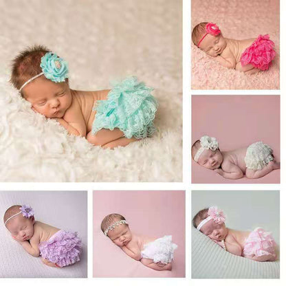 Lace-Trimmed Cotton Shorts for Babies