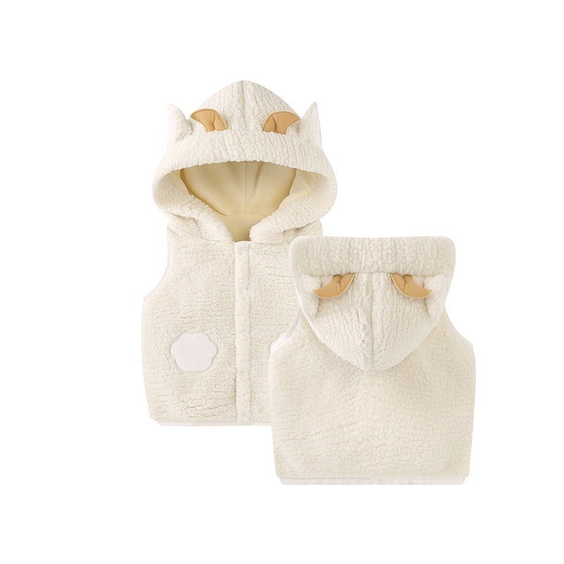 Cozy Cartoon Hooded Vest for Kids