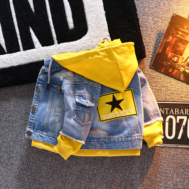 Kids' Hooded Denim Fusion Jacket