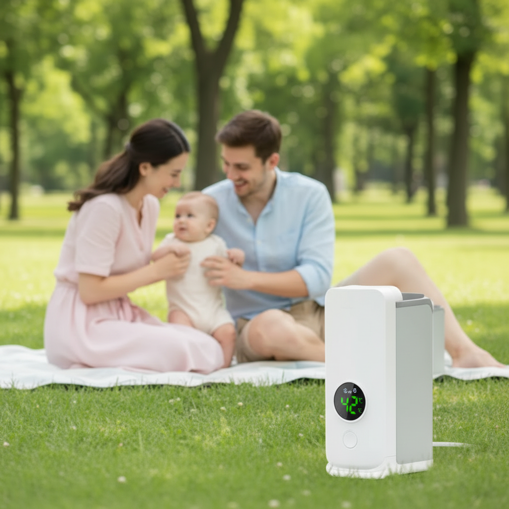 Portable Wireless Baby Bottle Warmer with Digital Temperature Display