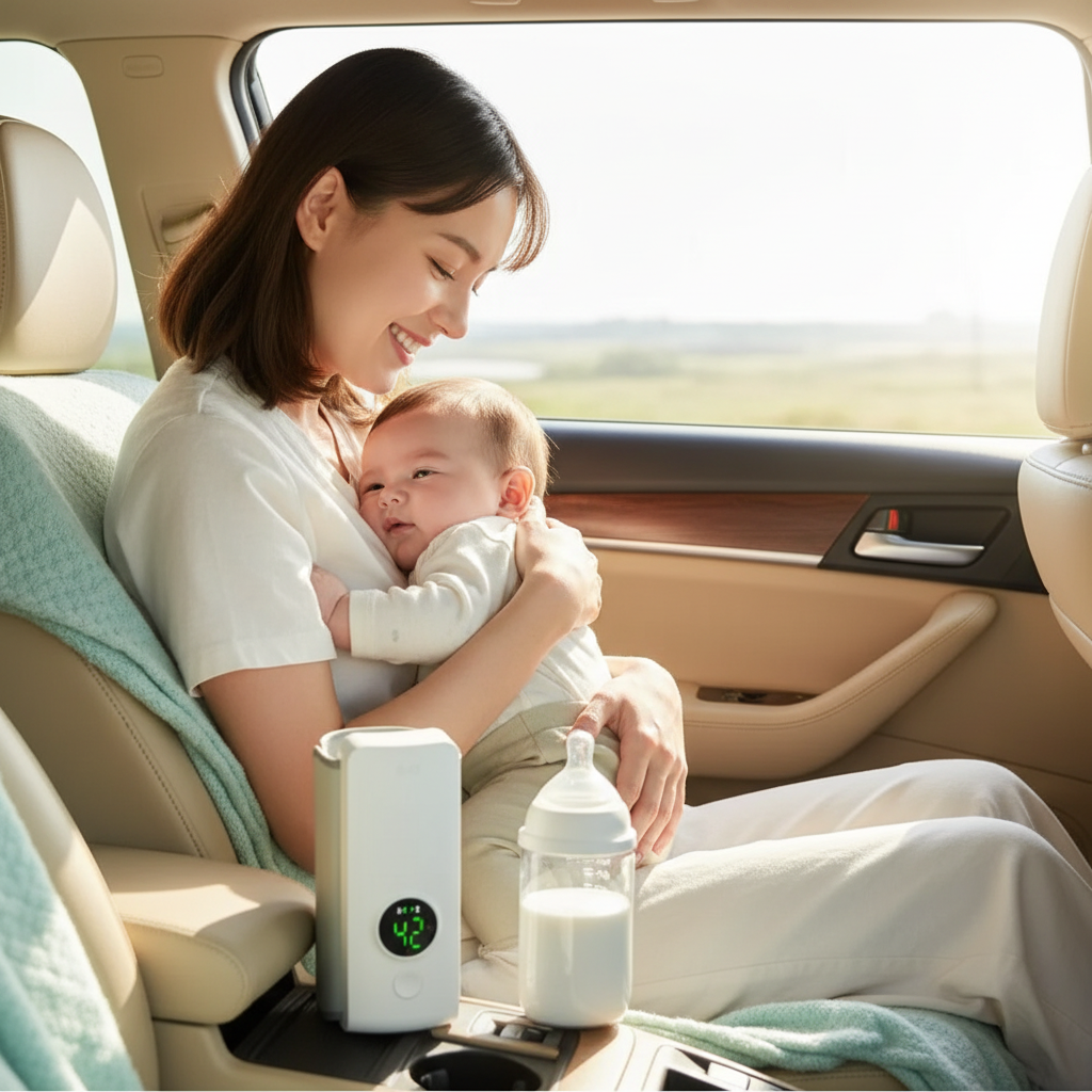 Portable Wireless Baby Bottle Warmer with Digital Temperature Display